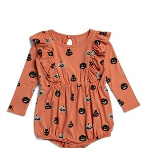 KYTE BABY- Long Sleeve Bubble Romper in Carve Pumpkin- 3T- NWT